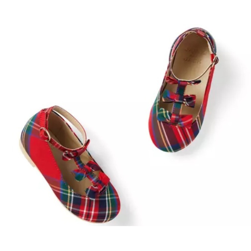 Janie and Jack Tartan Bow Ballet Flat‎ Size 13 - Picture 2 of 2